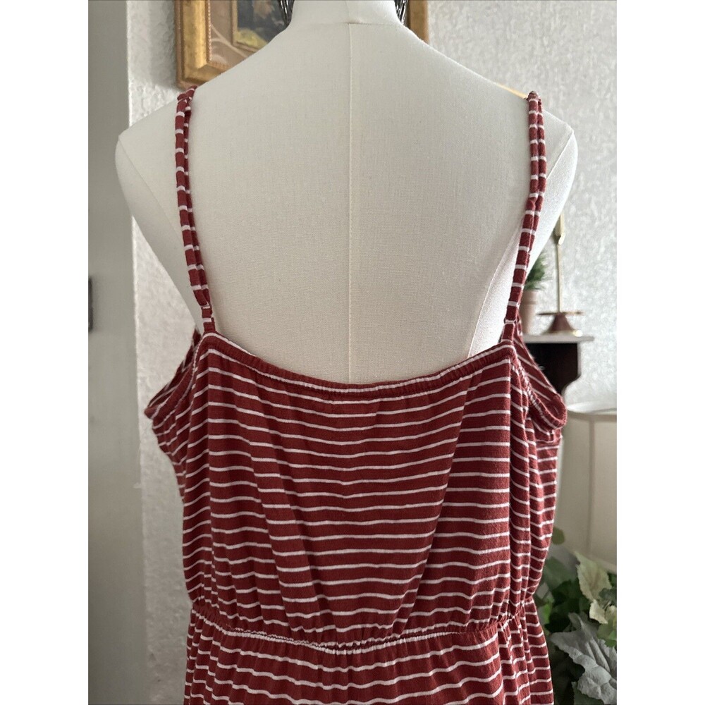 Old Navy Women’s Sz XL Maxi Tank Dress Striped Summer Tie Casual Cotton Pull On - Picture 5 of 12